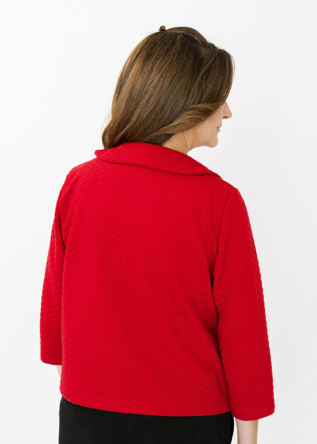 Jackie Jacket - Solid Red Quilted