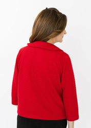 Jackie Jacket - Solid Red Quilted