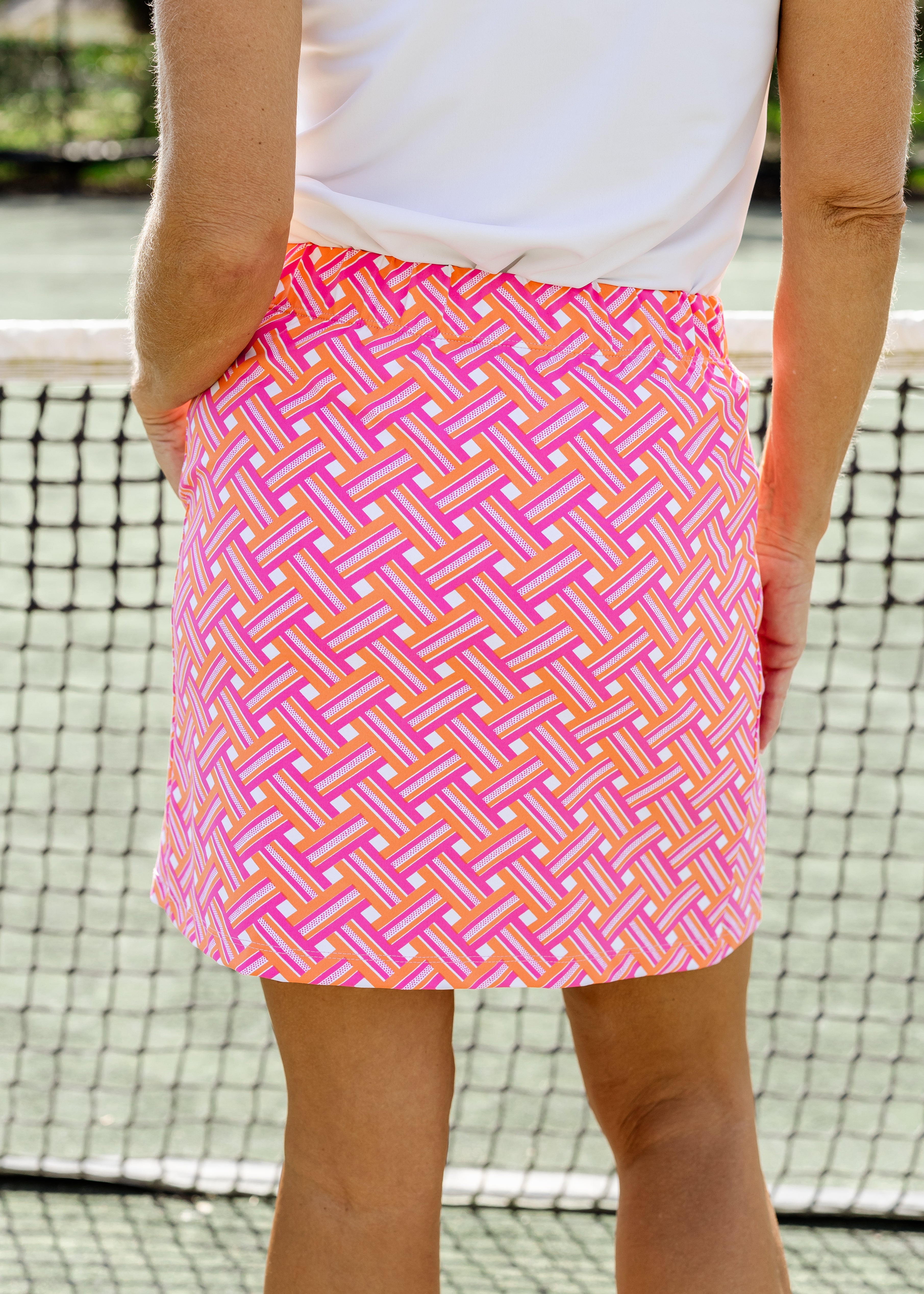 Country Club Skort 17 inch - Ribbons Pink/Orange - FINAL SALE