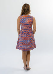 Boardwalk Dress - Ribbons Florida Blue/Orange - FINAL SALE