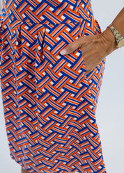 Boardwalk Dress - Ribbons Florida Blue/Orange - FINAL SALE