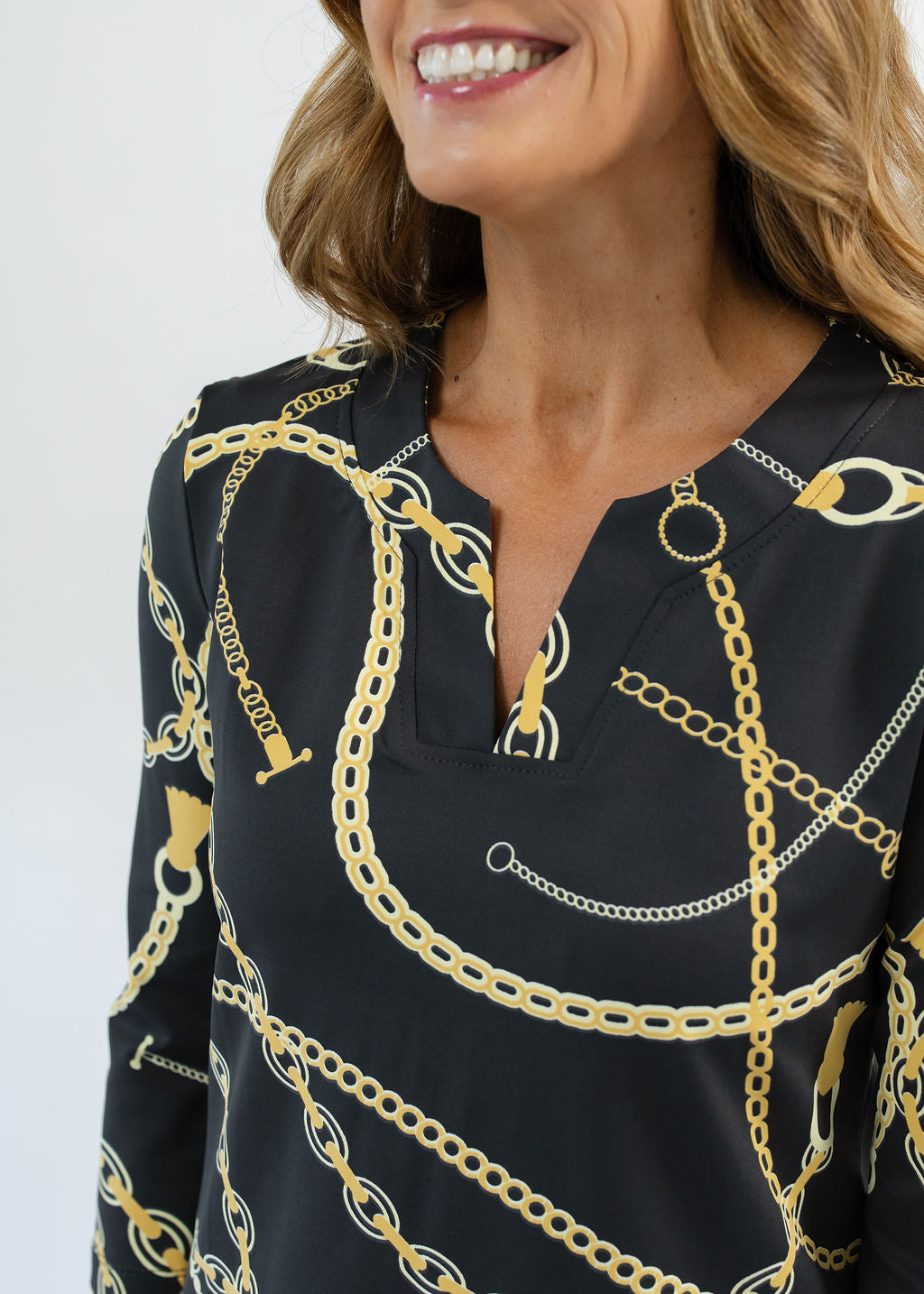 Lucille 3/4 Sleeve Dress - An Evening Out Black/Tan