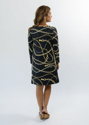 Marina Full Sleeve Dress - An Evening Out Black/Tan - FINAL SALE