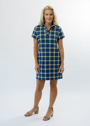 Polo Dress - Medallion Chain Blue/Tan