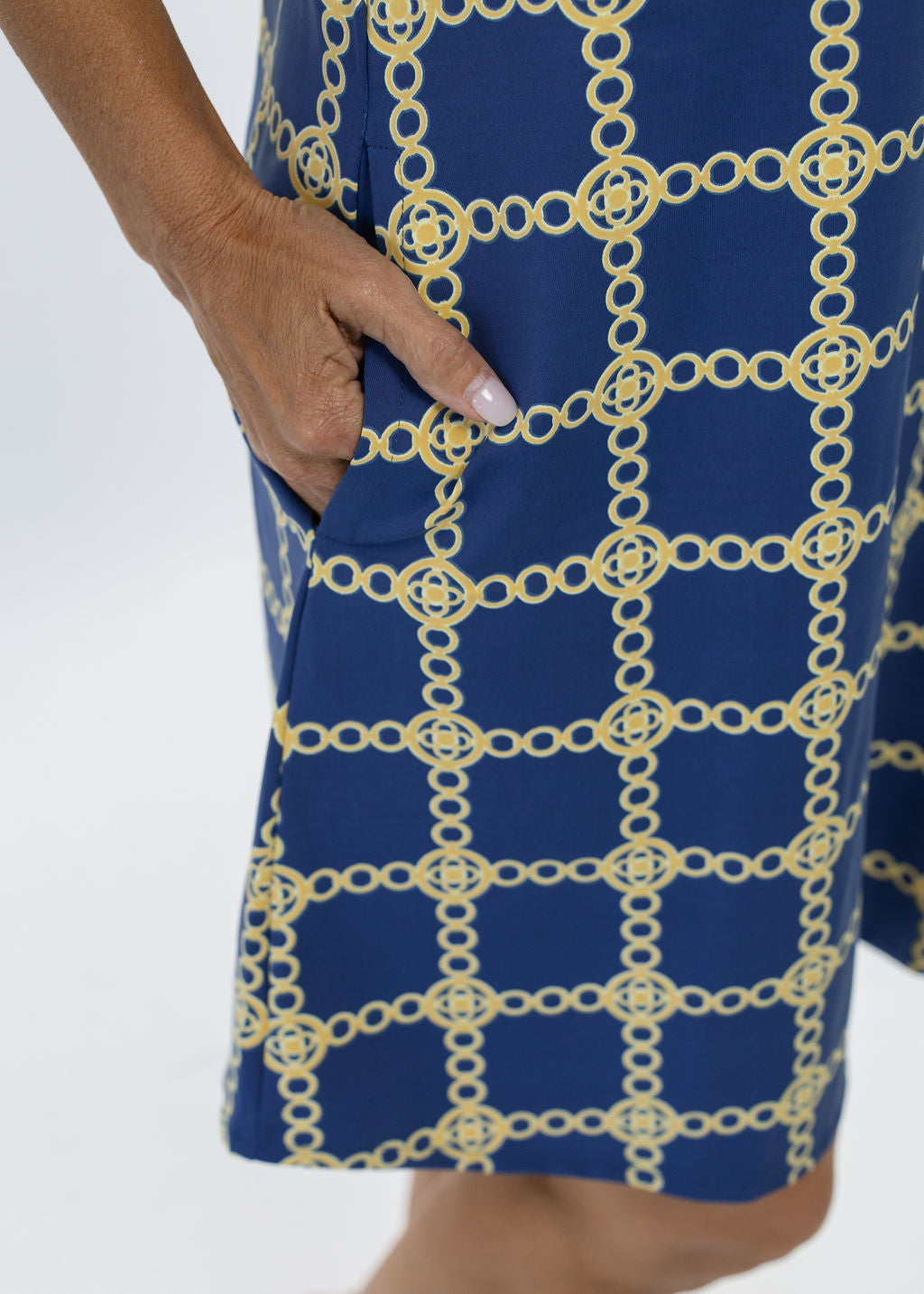 Lizzie Dress - Medallion Chain Blue/Tan