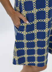 Lizzie Dress - Medallion Chain Blue/Tan