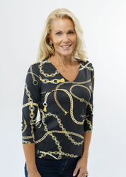 V-Crew Tee - An Evening Out Black/Tan