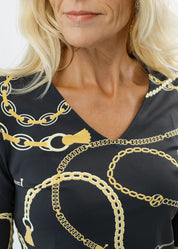 V-Crew Tee - An Evening Out Black/Tan