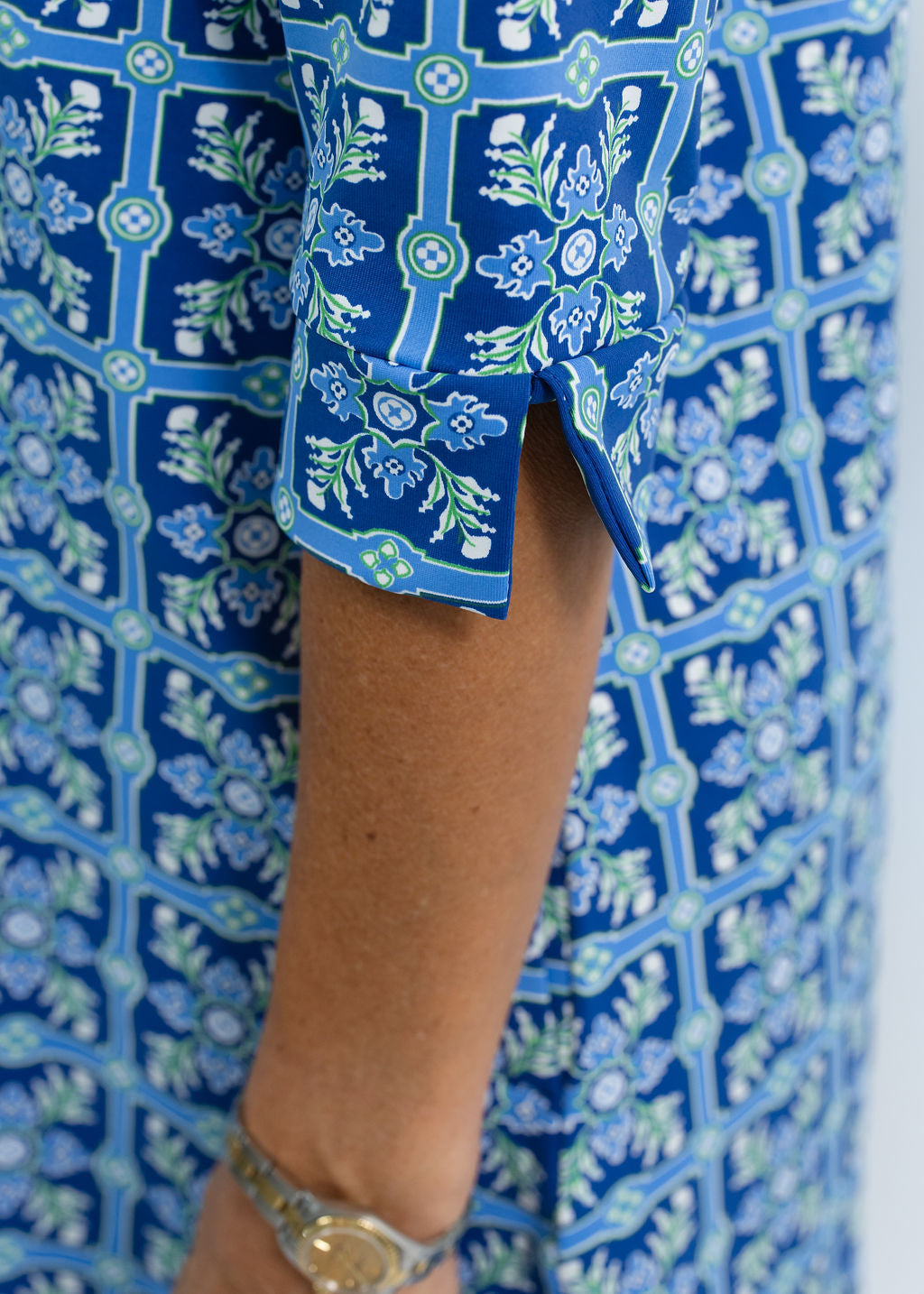 Lizzie Dress- Tile Art Blue/Green