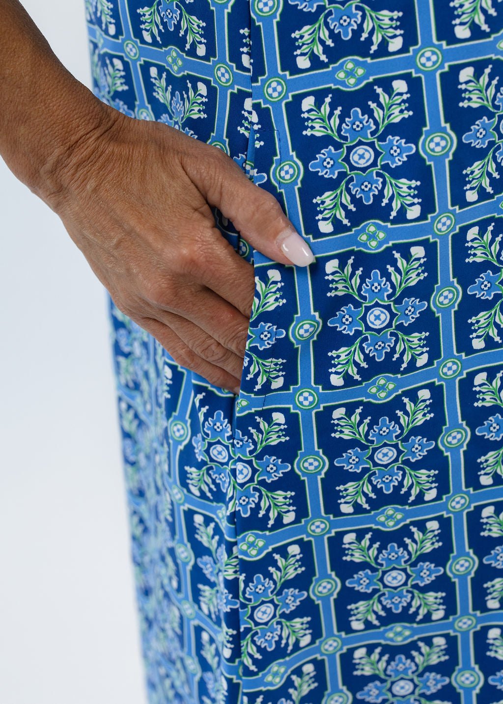 Lizzie Dress- Tile Art Blue/Green