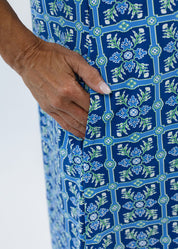 Lizzie Dress- Tile Art Blue/Green