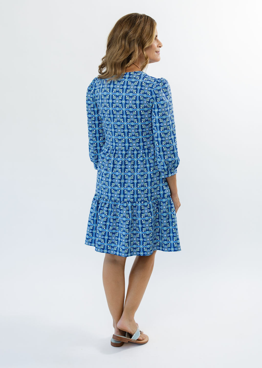 Louisa Dress - Tile Art Blue/Green