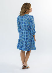 Louisa Dress - Tile Art Blue/Green