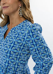 Louisa Dress - Tile Art Blue/Green