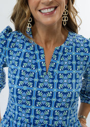 Louisa Dress - Tile Art Blue/Green