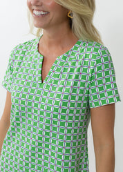 Lucille Short Sleeve Dress - Daisy Squared Pink/Green