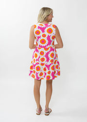 Louisa Sleeveless Dress - Sunflower Pink/Orange