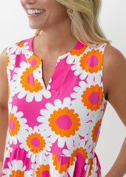 Louisa Sleeveless Dress - Sunflower Pink/Orange