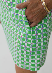 Country Club Skort 17 inch - Daisy Squared Pink/Green - FINAL SALE