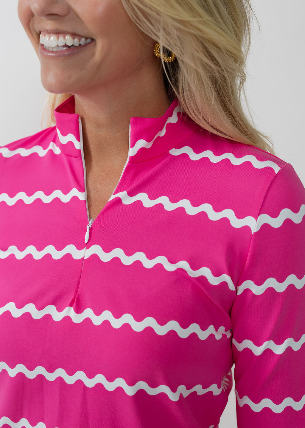 Blair Full Sleeve Top - Ric Rac Stripe Pink/White