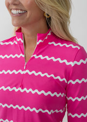 Blair Full Sleeve Top - Ric Rac Stripe Pink/White