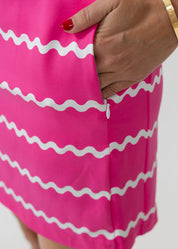 Country Club Skort 17 inch - Ric Rac Stripe Pink/White
