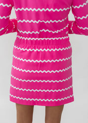 Country Club Skort 17 inch - Ric Rac Stripe Pink/White