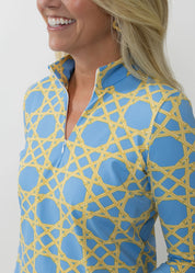 Blair Full Sleeve Top - Large Bamboo Blue/Tan - FINAL SALE
