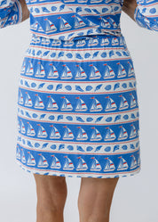 Country Club Skort 17 inch - Sailboats & Shells