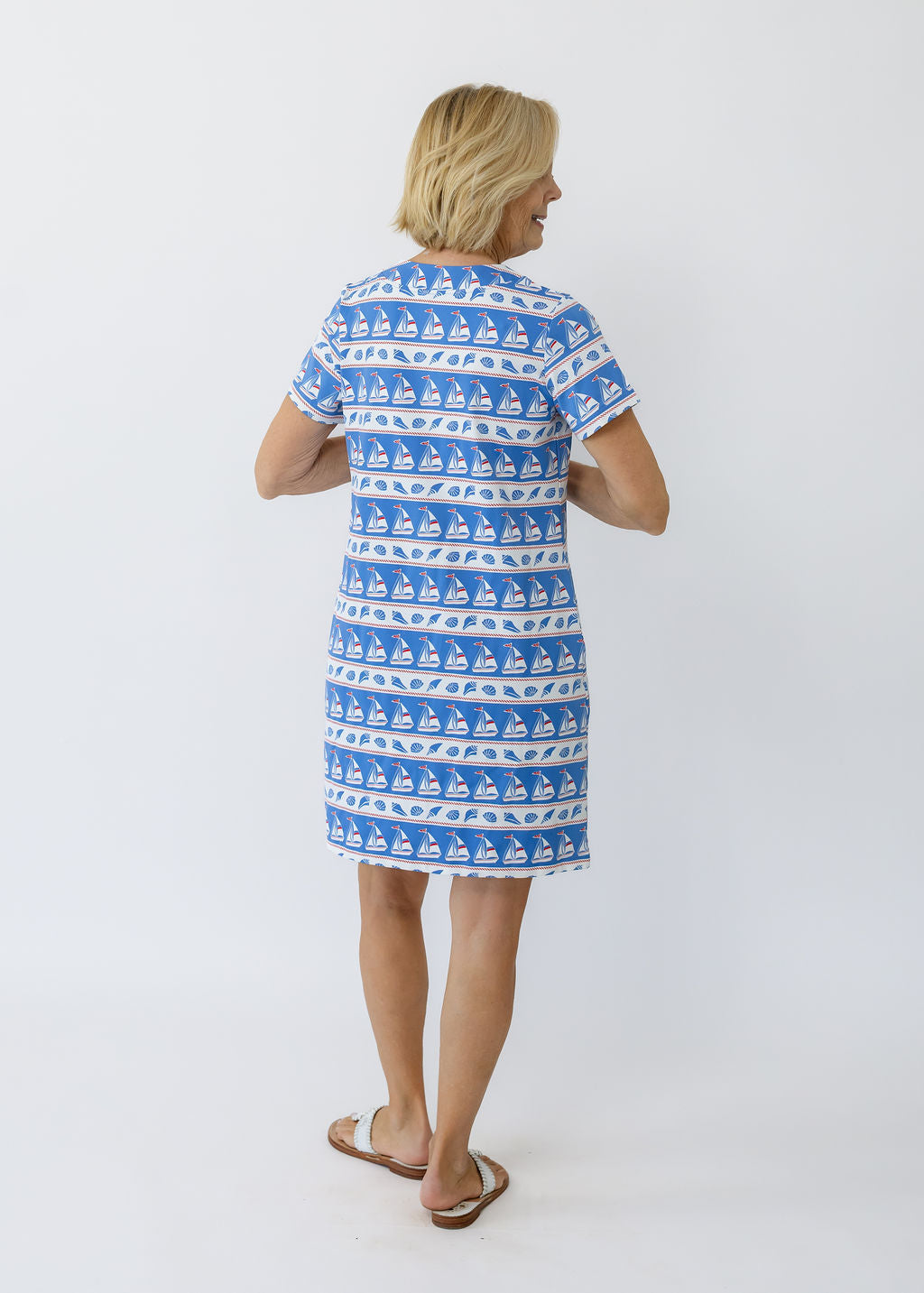 Lucille Short Sleeve - Sailboats & Shells