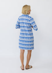 Polo 3/4 Sleeve Dress - Sailboats & Shells
