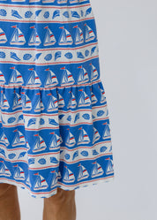 Louisa Sleeveless Dress - Sailboats & Shells