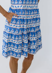 Louisa Sleeveless Dress - Sailboats & Shells