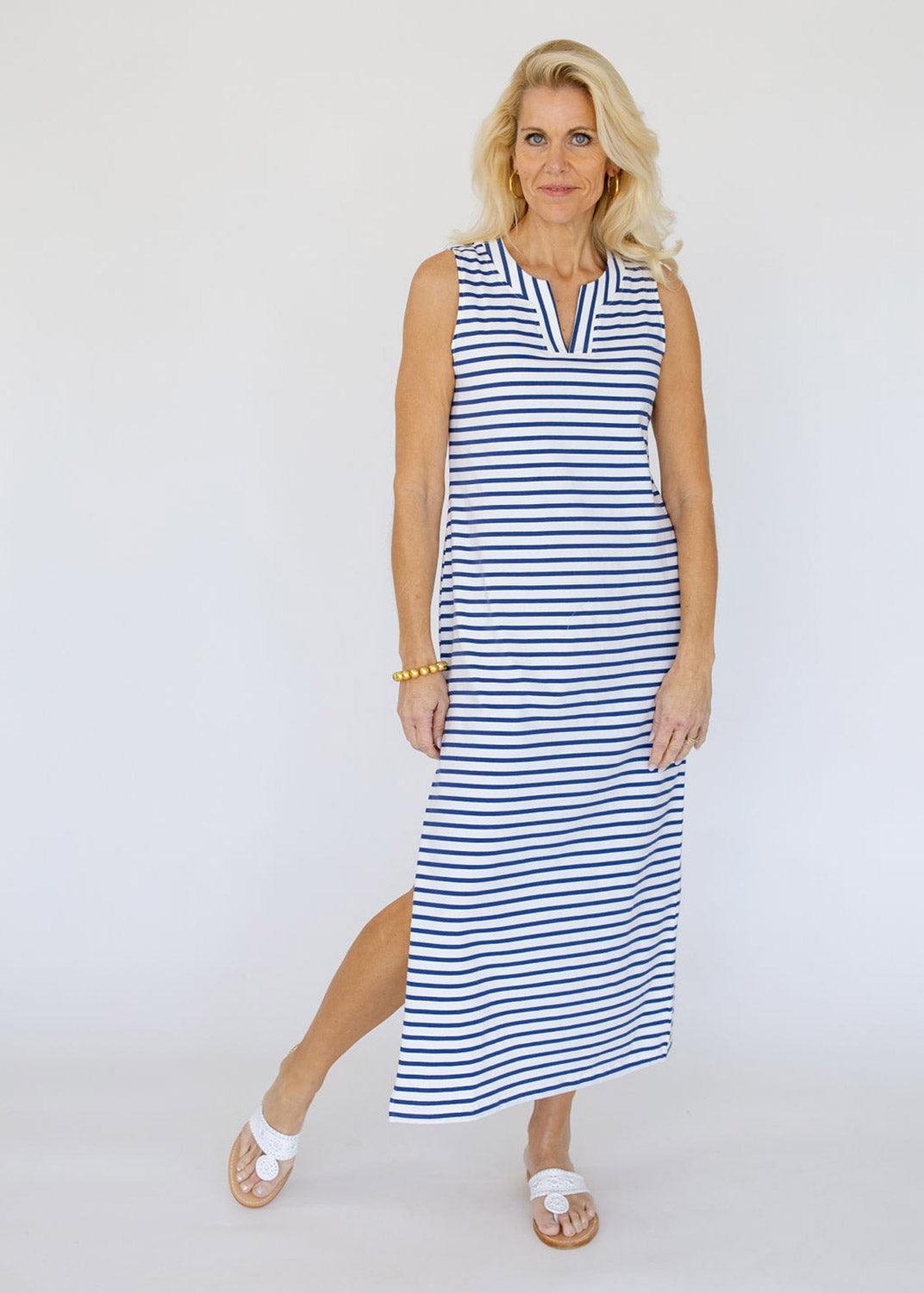 Lucille Maxi - Cotton True Navy/White Breton Stripe S Lucille Maxi - Cotton True Navy/White Breton Stripe S