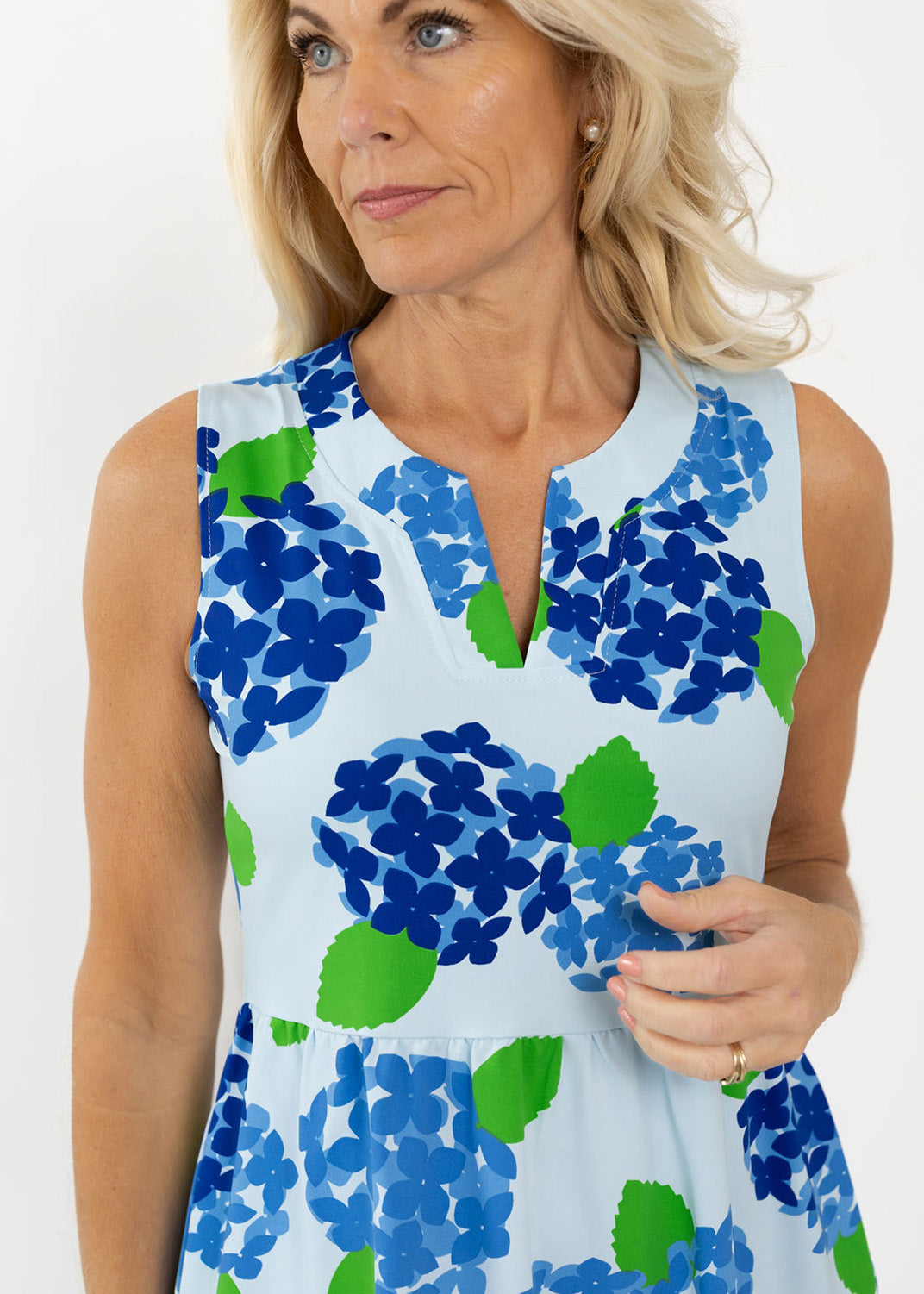 Louisa Sleeveless Dress - Hydrangea Blue/Blue XS Louisa Sleeveless Dress - Hydrangea Blue/Blue XS