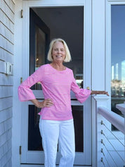 Haley Top  - Juicy Stripe Hot Pink/White FINAL SALE
