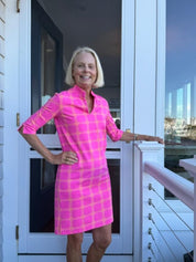 Seaport 3/4 Dress - Medallion Chain Pink/Orange - FINAL SALE