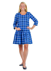 Bridget Dress- Blue Check Flannel