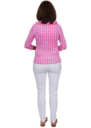 Cricket Top 3/4- Gingham Check Pink-2