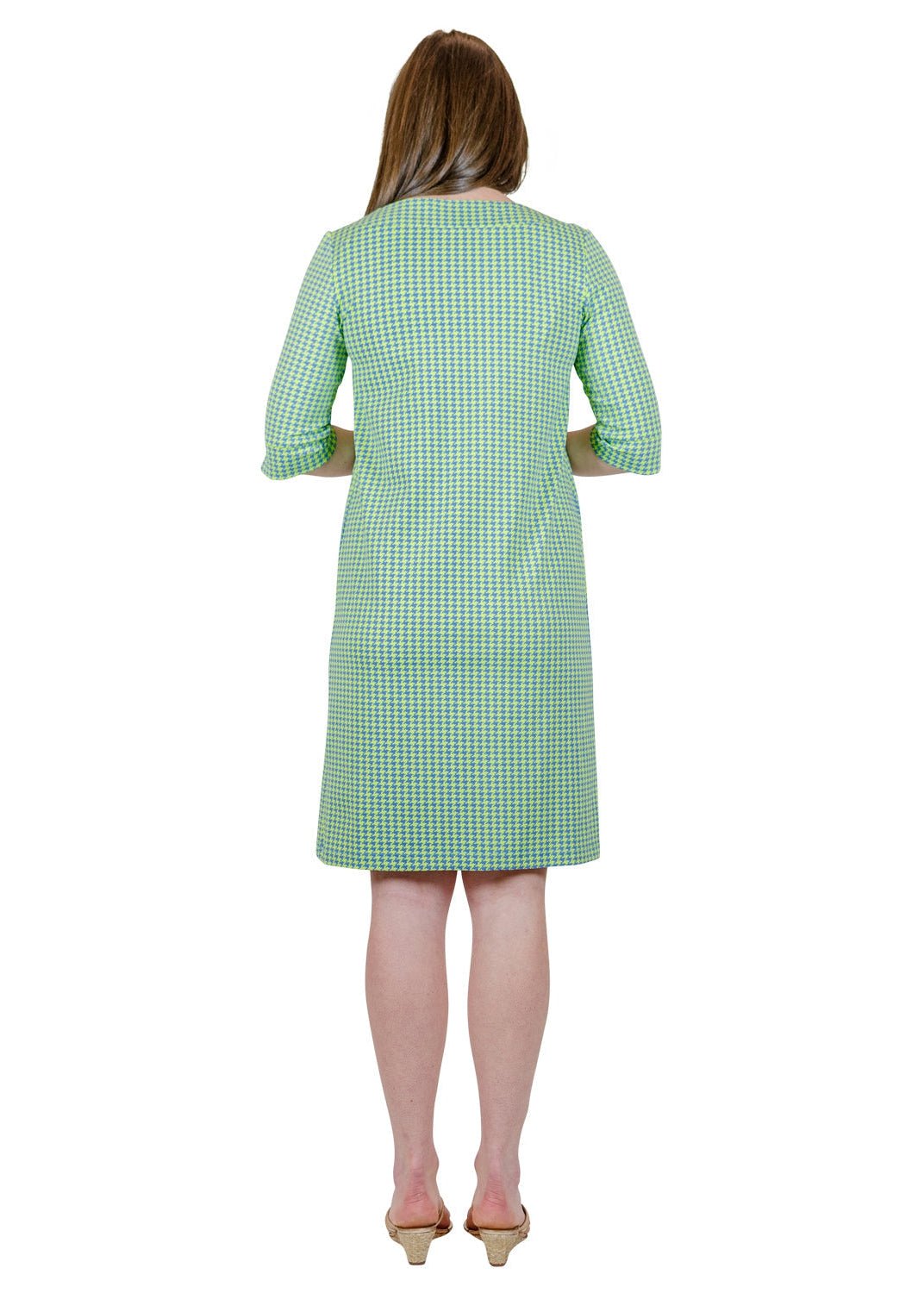 Yacht Club Shift 3/4 - Houndstooth Regatta/Lime - FINAL SALE-2