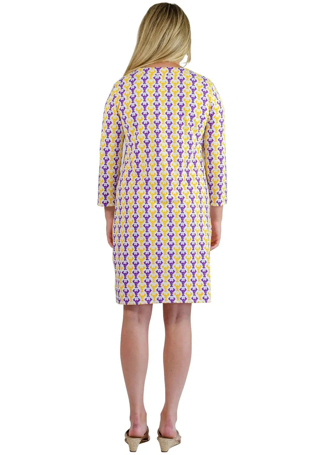 Lucille Dress 3/4 - Louisiana Purple/Gold