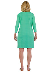 Lucille Dress 3/4 - Juicy Stripe Turq/Green-2