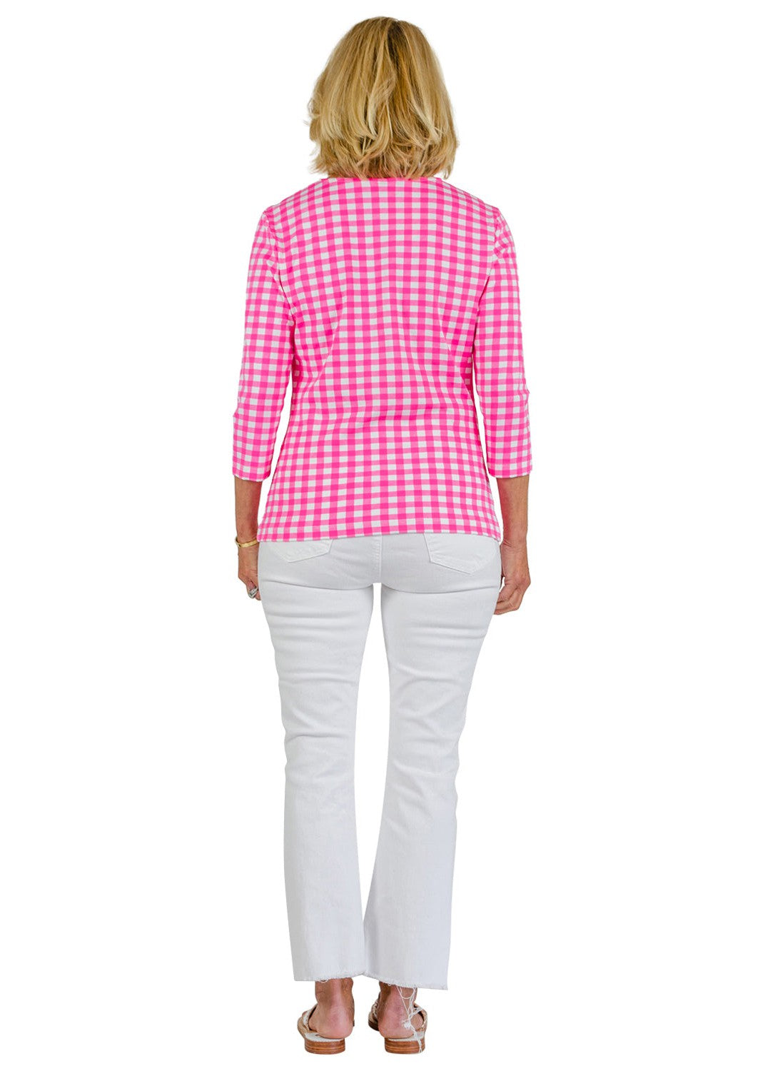 Crew Tee- Gingham Check Pink-2