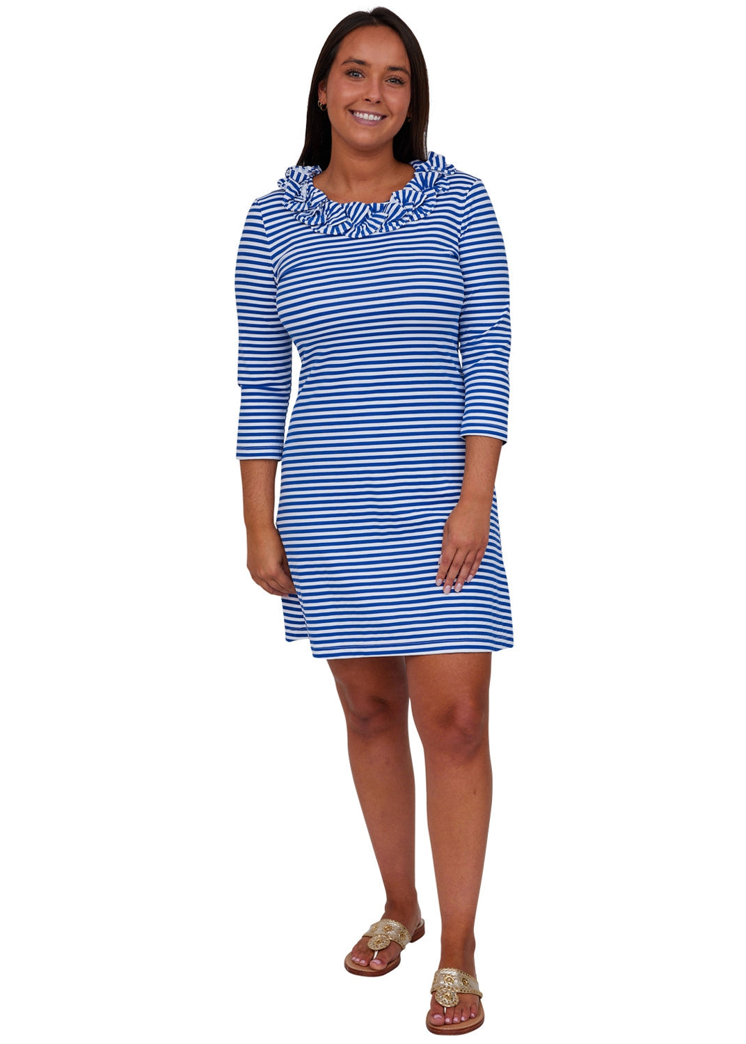 Cricket Dress 3/4- Juicy Stripe True Blue- FINAL SALE