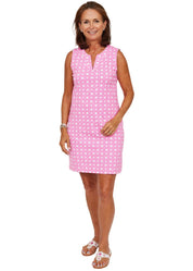 Lucille Dress - Boca Grande Cane Pink