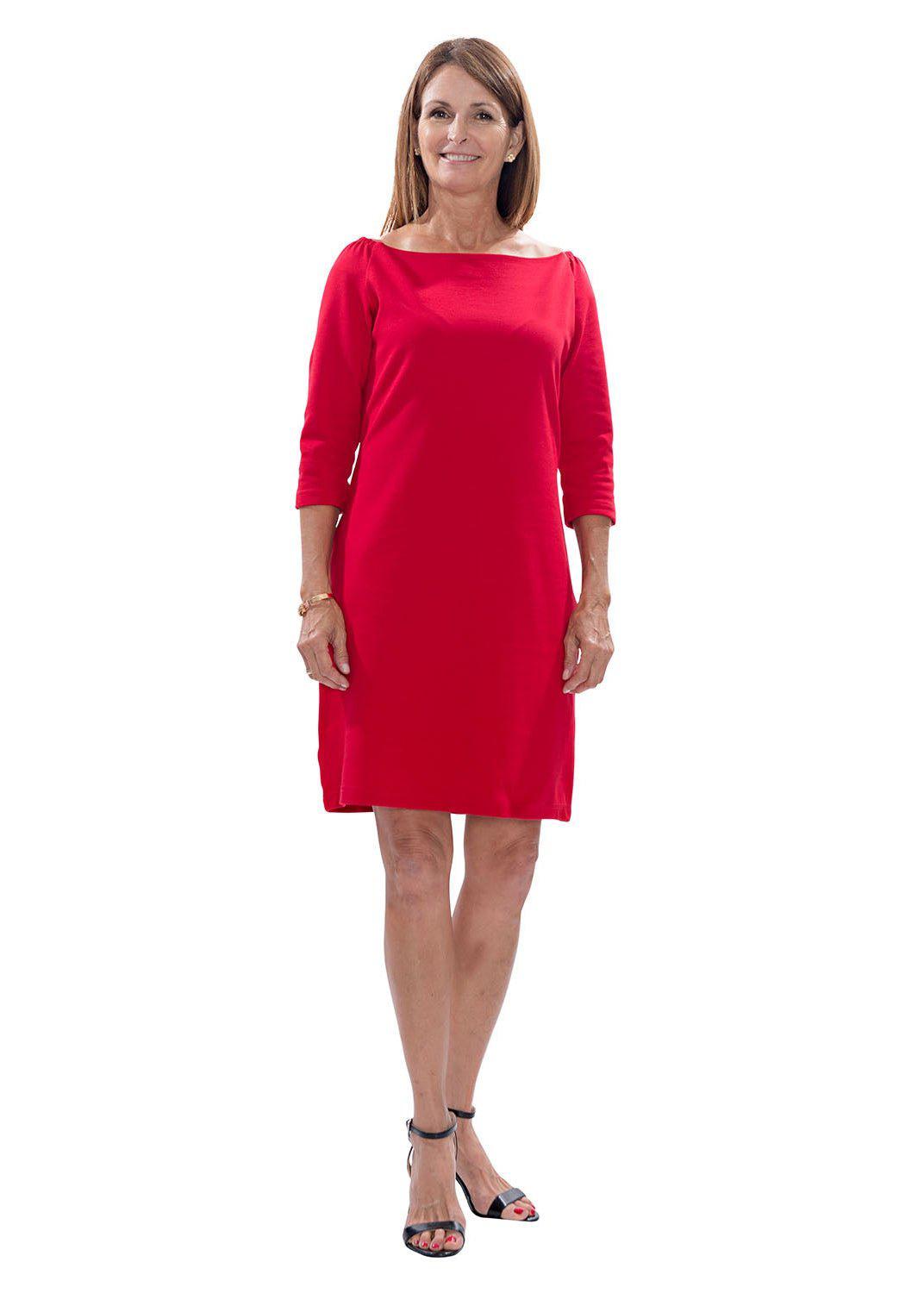 Islander Dress - Red Ponte - FINAL SALE