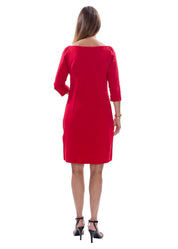 Islander Dress - Red Ponte - FINAL SALE-2