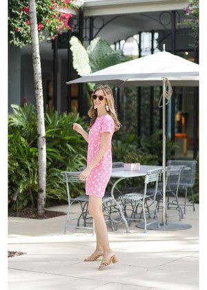 Marina Dress - Bamboo Circles Pink/Orange - FINAL SALE