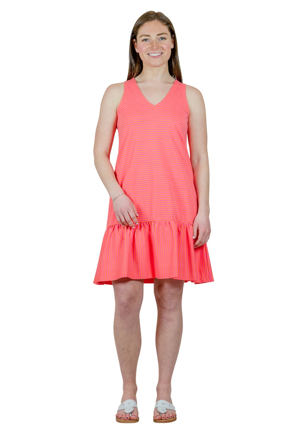 Ellie Dress-Juicy Stripe Pink/Orange-FINAL SALE