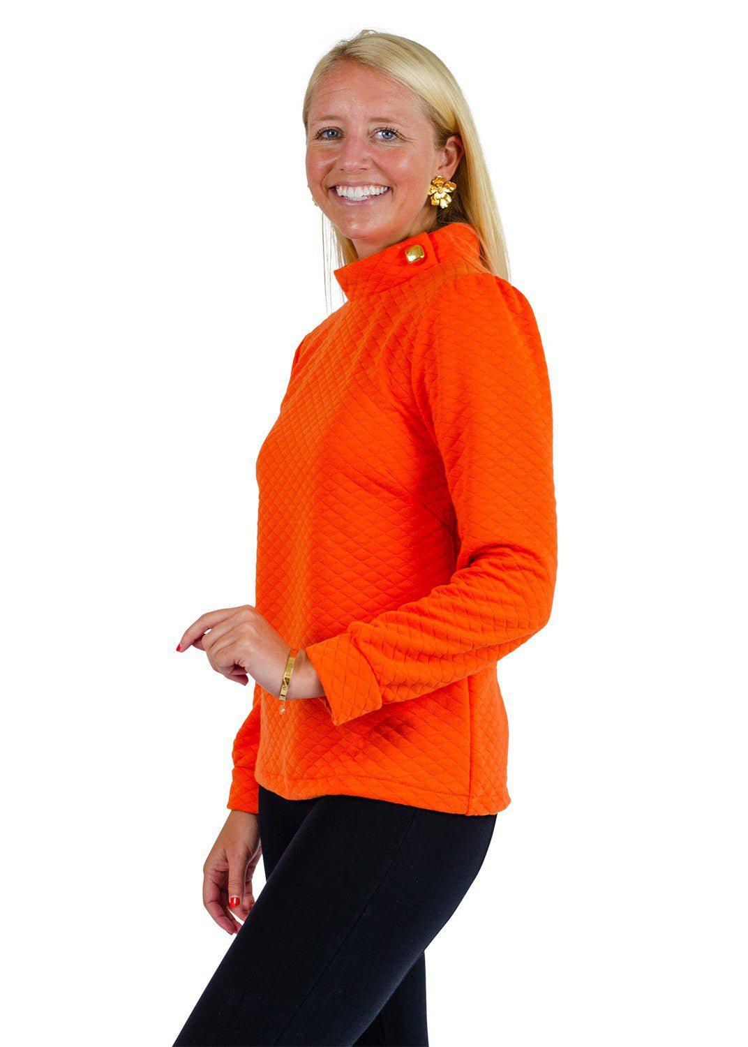Camilla Top- Orange Quilted Knit